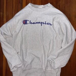 Champion Light Gray Crewneck Sweater
